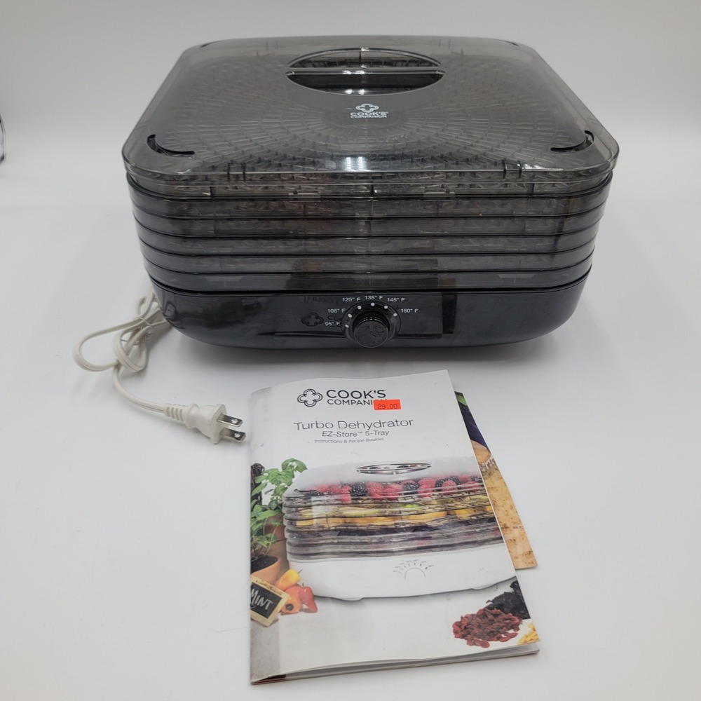 Cook's Companion‎ Turbo Dehydrator EZ-Store 5-Tray Black 95-160F Adjustable Temp